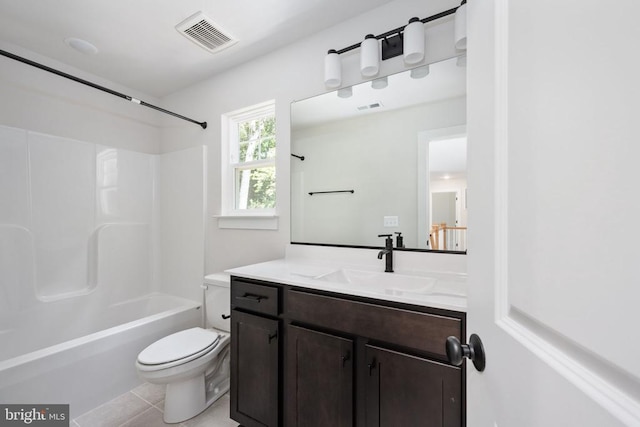 Old Lawyers Rd, Unionville, VA 22567 - full bathroom featuring toilet, shower / bath combination, vanity, and tile patterned flooring