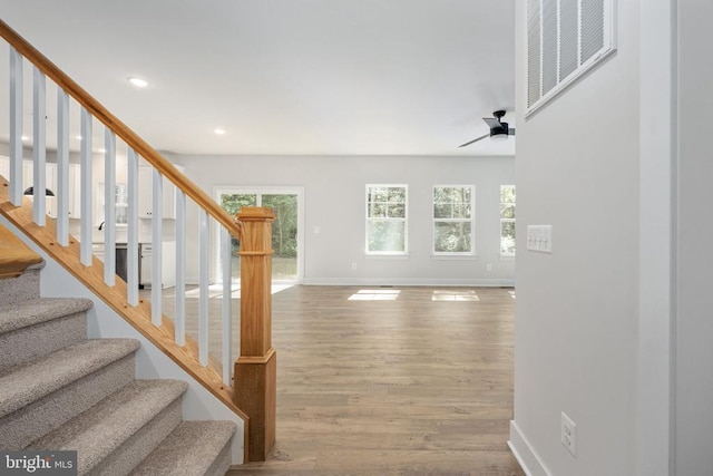 Old Lawyers Rd, Unionville, VA 22567 - foyer with stairs, wood finished floors, baseboards, ceiling fan, and recessed lighting