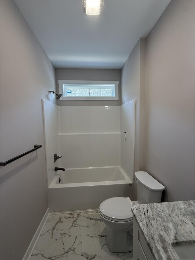 1526 2nd St, Waynesboro, VA 22980 - bathroom featuring vanity, washtub / shower combination, and marble finish flooring