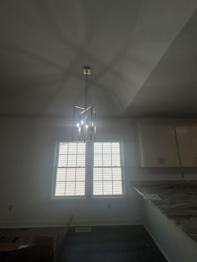 1526 2nd St, Waynesboro, VA 22980 - unfurnished dining area featuring a chandelier