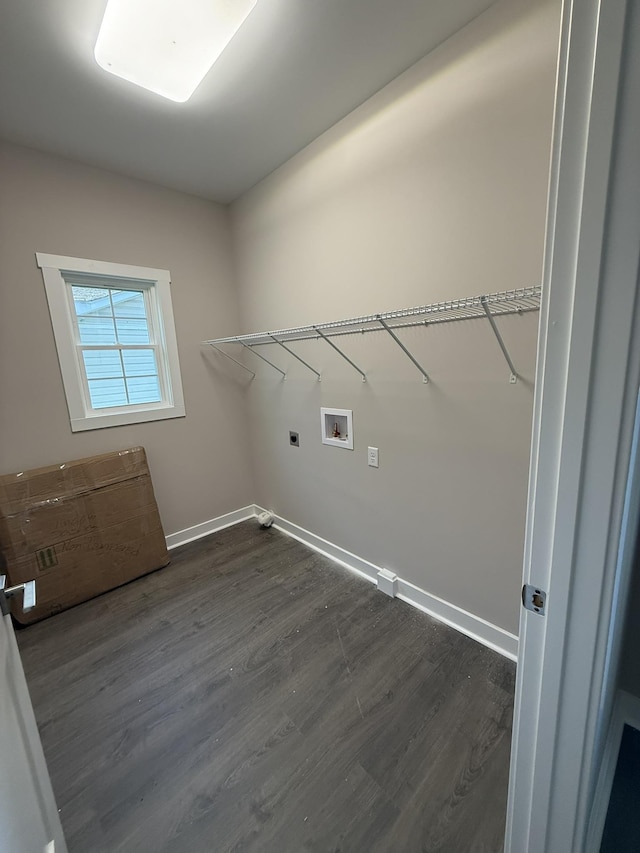 1526 2nd St, Waynesboro, VA 22980 - laundry room with dark wood-style flooring, hookup for an electric dryer, and hookup for a washing machine