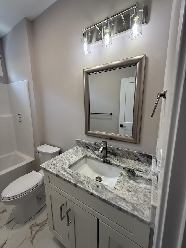 1526 2nd St, Waynesboro, VA 22980 - bathroom with vanity, marble finish flooring, and  shower combination