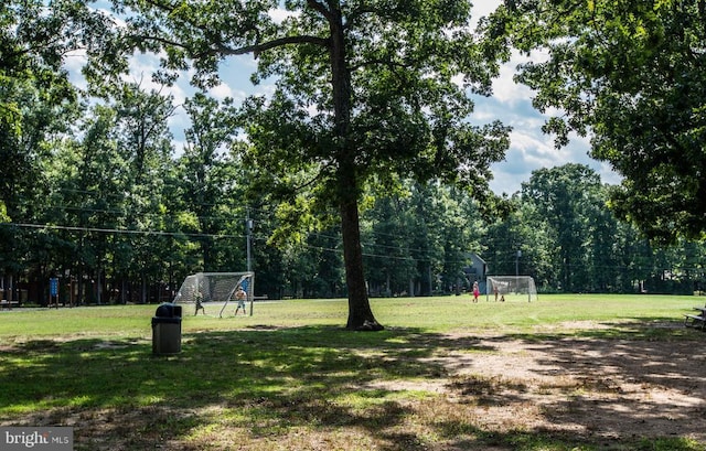 view of yard with an area for soccer