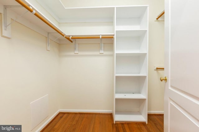 spacious closet featuring wood finished floors
