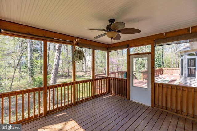 108 Monroe St, Locust Grove, VA 22508 - unfurnished sunroom with a ceiling fan