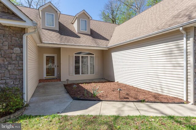 108 Monroe St, Locust Grove, VA 22508 - view of exterior entry with a shingled roof