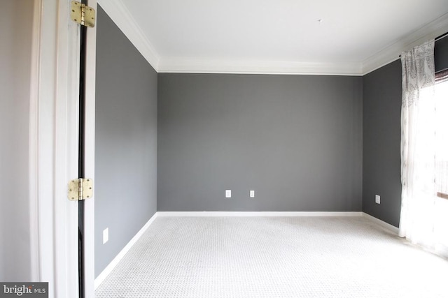  - unfurnished room featuring ornamental molding and carpet floors