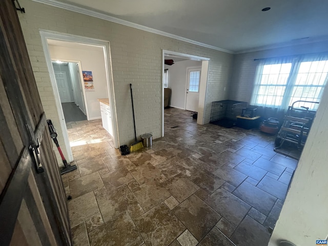 3133 Burnley Station Rd, Barboursville, VA 22923 - unfurnished room with ornamental molding and stone tile floors