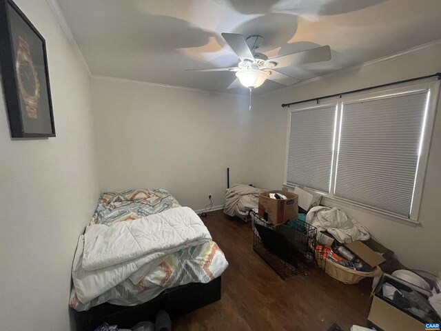 3133 Burnley Station Rd, Barboursville, VA 22923 - unfurnished bedroom featuring wood finished floors, ornamental molding, and ceiling fan