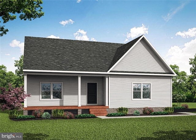 150 Holly Ct, Mineral, VA 23117 - view of front of house featuring a front yard, a porch, and roof with shingles