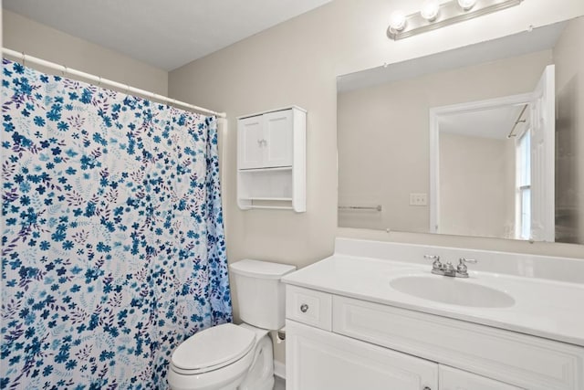 2890 Crystal Spring Ln, Rockingham, VA 22801 - bathroom featuring toilet, vanity, and curtained shower