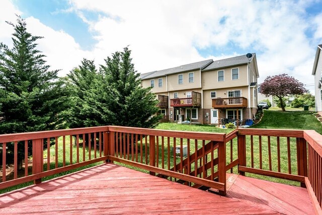 2890 Crystal Spring Ln, Rockingham, VA 22801 - wooden terrace with a yard and a residential view