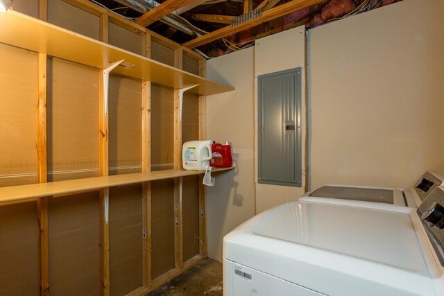 2890 Crystal Spring Ln, Rockingham, VA 22801 - washroom with washing machine and clothes dryer and electric panel