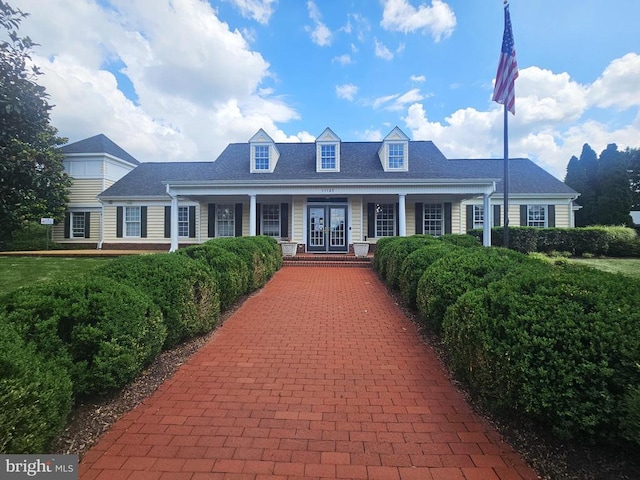6224 Hot Spring Ln, Fredericksburg, VA 22407 - view of front of house with french doors and covered porch