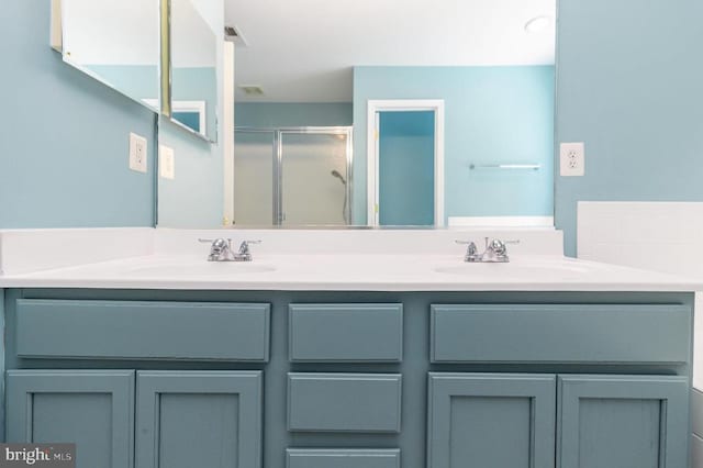 6224 Hot Spring Ln, Fredericksburg, VA 22407 - full bath with double vanity and a shower stall
