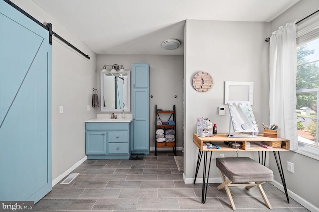 108 Shannon Glen Ct, Louisa, VA 23093 - office space featuring a barn door and wood tiled floors