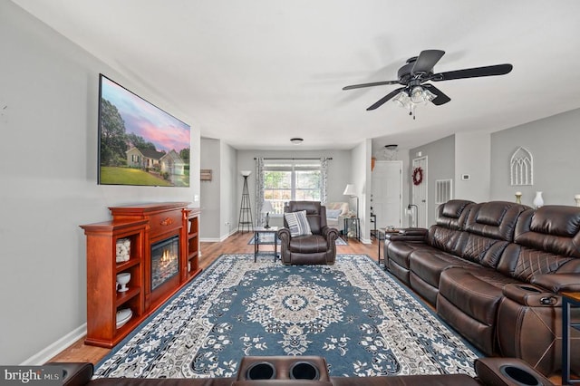 108 Shannon Glen Ct, Louisa, VA 23093 - living area with a ceiling fan and wood finished floors