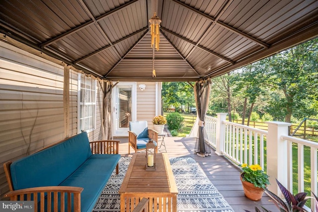 108 Shannon Glen Ct, Louisa, VA 23093 - wooden deck with a gazebo and outdoor lounge area