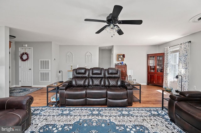 108 Shannon Glen Ct, Louisa, VA 23093 - living area featuring wood finished floors and a ceiling fan