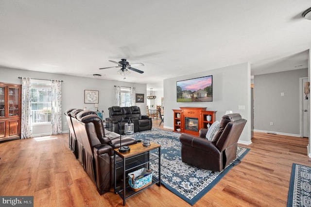 108 Shannon Glen Ct, Louisa, VA 23093 - living area featuring ceiling fan and light wood finished floors