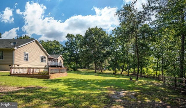108 Shannon Glen Ct, Louisa, VA 23093 - view of yard featuring a wooden deck