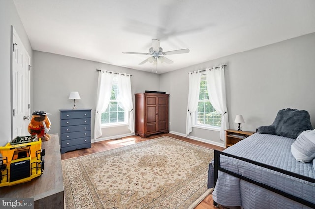 108 Shannon Glen Ct, Louisa, VA 23093 - bedroom with wood finished floors and ceiling fan