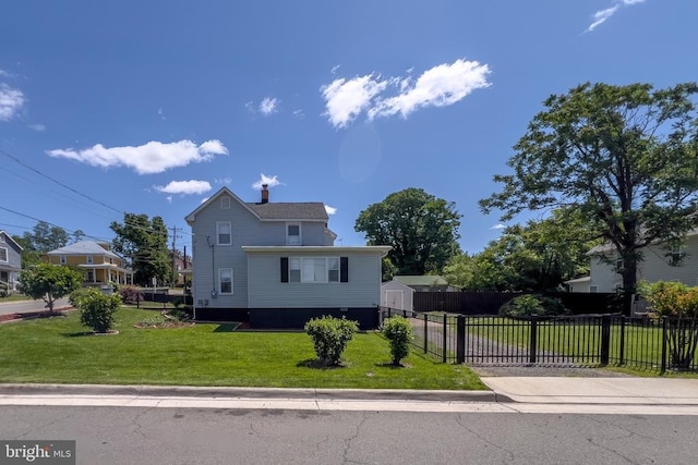 63 Madison St, Warrenton, VA 20186 - view of front facade featuring a chimney and driveway