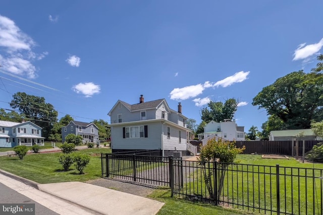 63 Madison St, Warrenton, VA 20186 - view of front facade with a chimney and a residential view