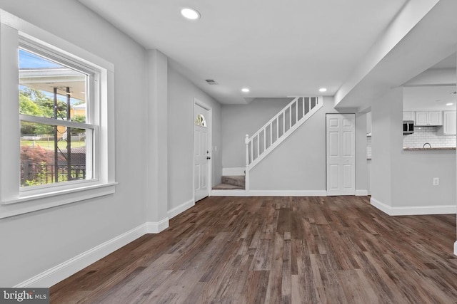 63 Madison St, Warrenton, VA 20186 - entrance foyer featuring wood finished floors, recessed lighting, and stairs