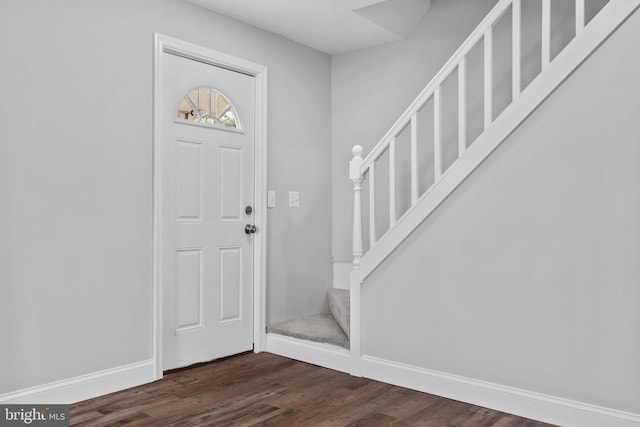 63 Madison St, Warrenton, VA 20186 - foyer with stairs and dark wood-style flooring