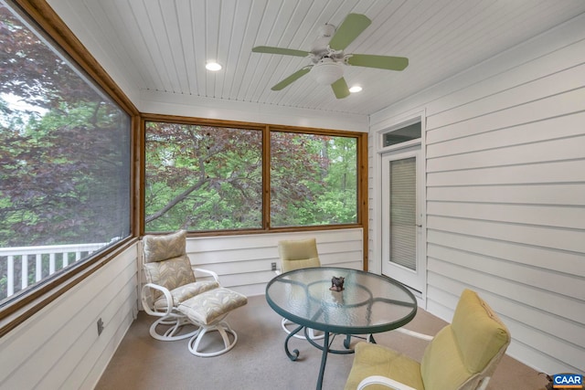 143 Chapel Ct, Palmyra, VA 22963 - sunroom / solarium featuring ceiling fan