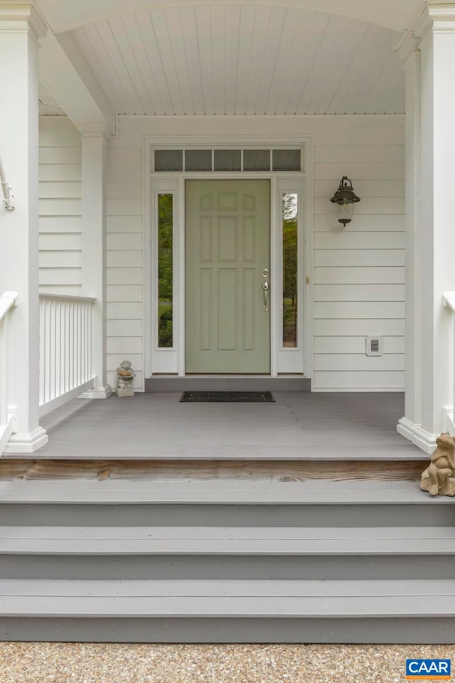 143 Chapel Ct, Palmyra, VA 22963 - view of exterior entry with a porch