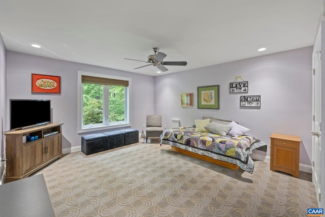 143 Chapel Ct, Palmyra, VA 22963 - bedroom featuring baseboards, ceiling fan, and recessed lighting