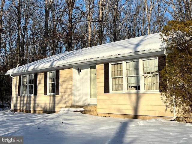 view of snowy exterior