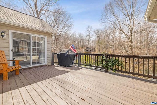 56 Wildwood Dr, Palmyra, VA 22963 - wooden terrace with area for grilling