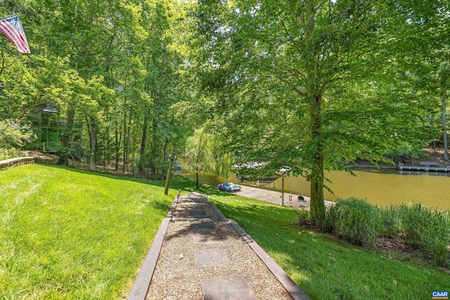 56 Wildwood Dr, Palmyra, VA 22963 - view of grassy yard with a water view