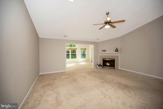 317 Edgehill Dr, Locust Grove, VA 22508 - unfurnished living room featuring ceiling fan, baseboards, and a fireplace