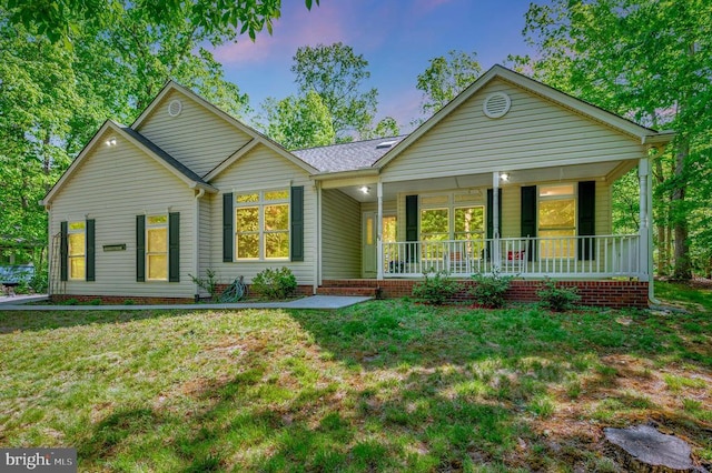 317 Edgehill Dr, Locust Grove, VA 22508 - ranch-style house featuring covered porch and a yard
