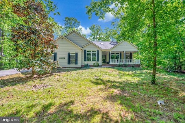 317 Edgehill Dr, Locust Grove, VA 22508 - back of house featuring covered porch and a yard