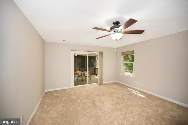 317 Edgehill Dr, Locust Grove, VA 22508 - empty room featuring a ceiling fan, baseboards, and light carpet