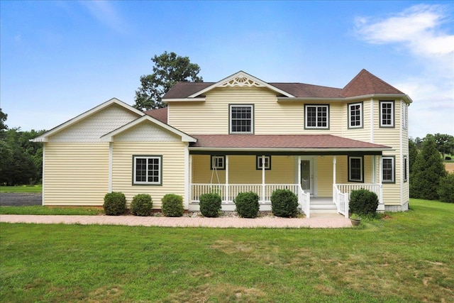 114 Meagans Run Rd, Woodstock, VA 22664 - view of front of house with a front yard, a porch, and roof with shingles