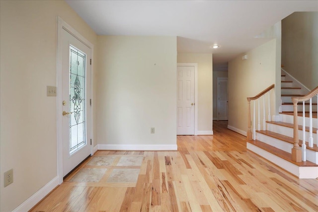 114 Meagans Run Rd, Woodstock, VA 22664 - entrance foyer featuring wood finished floors, healthy amount of natural light, stairs, and recessed lighting