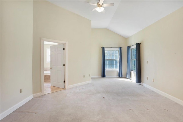 114 Meagans Run Rd, Woodstock, VA 22664 - carpeted spare room with ceiling fan and lofted ceiling