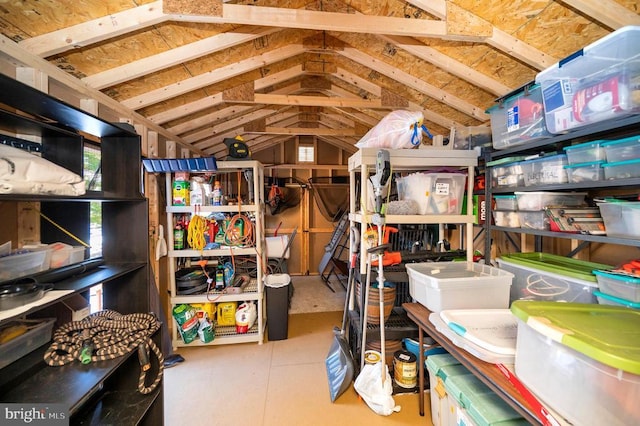 view of storage room
