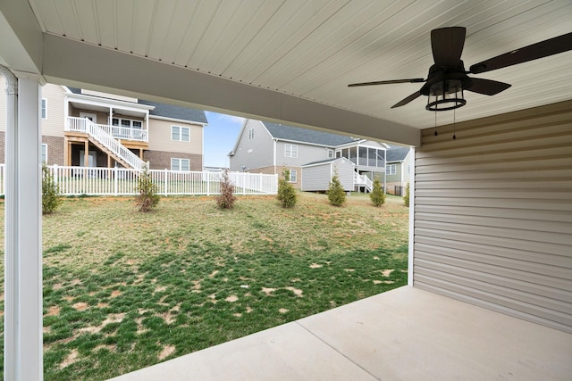 121 Lake View Cir, Waynesboro, VA 22980 - view of yard featuring fence, a patio, and a ceiling fan