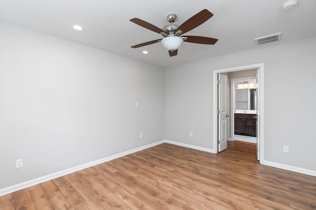 121 Lake View Cir, Waynesboro, VA 22980 - unfurnished bedroom with baseboards, light wood-type flooring, visible vents, and recessed lighting