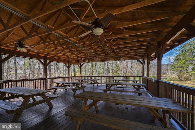 135 Bluewater Blvd S, Mineral, VA 23117 - wooden terrace featuring a ceiling fan