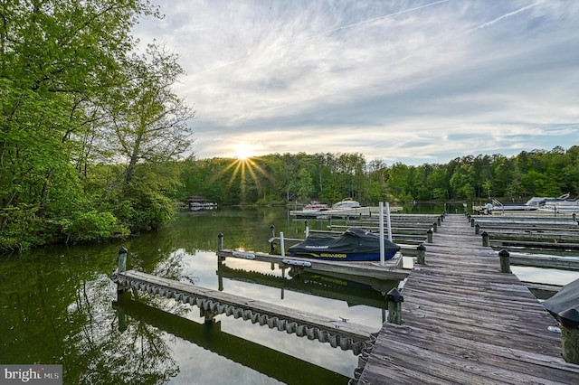 135 Bluewater Blvd S, Mineral, VA 23117 - dock area featuring a water view and a view of trees
