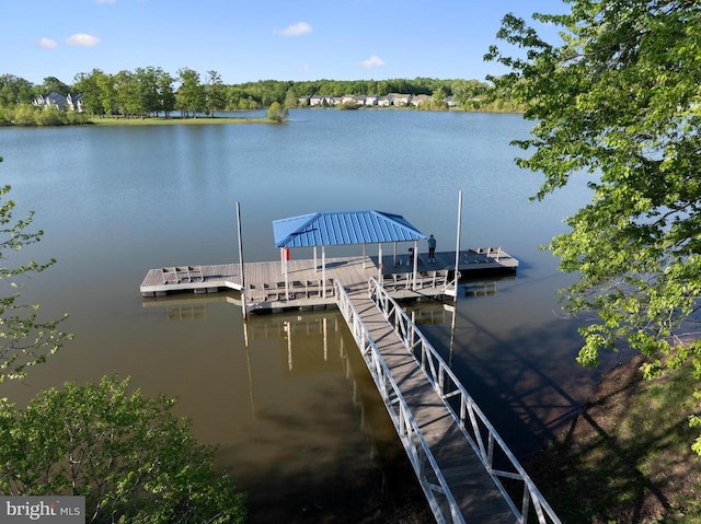  - dock area featuring a water view
