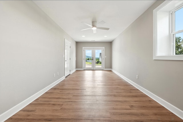 43 Mcilwee Ln, Staunton, VA 24401 - empty room featuring a ceiling fan, french doors, wood finished floors, and recessed lighting